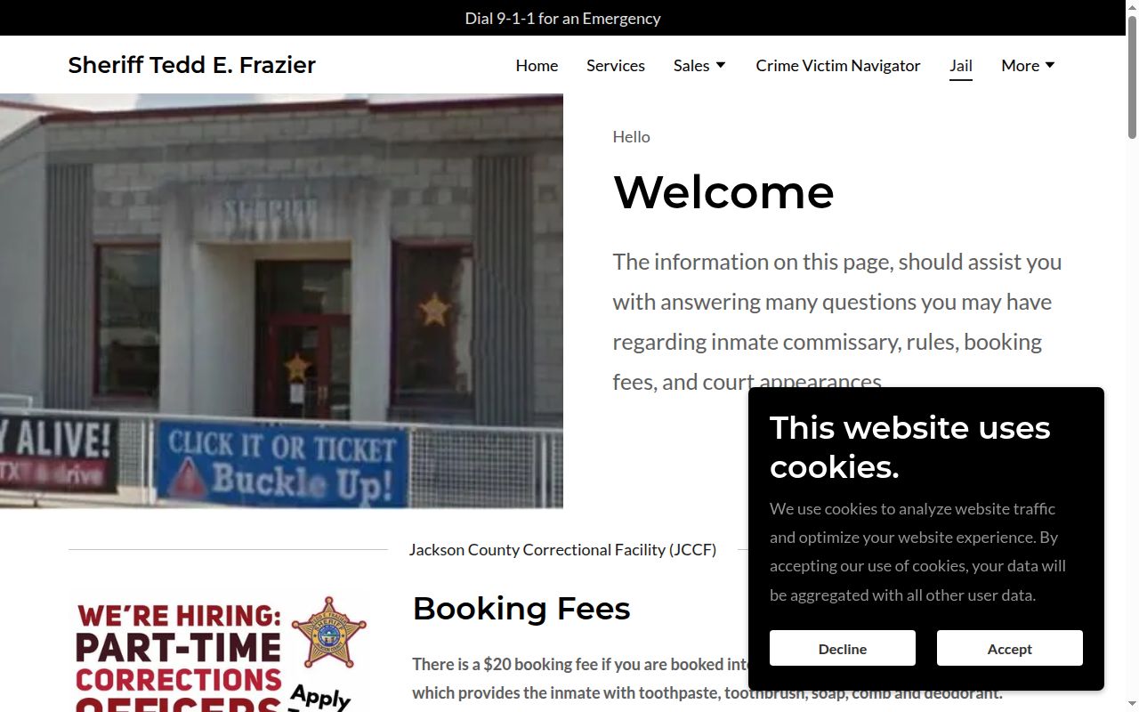 Jackson County Correctional Facility release and transfer information