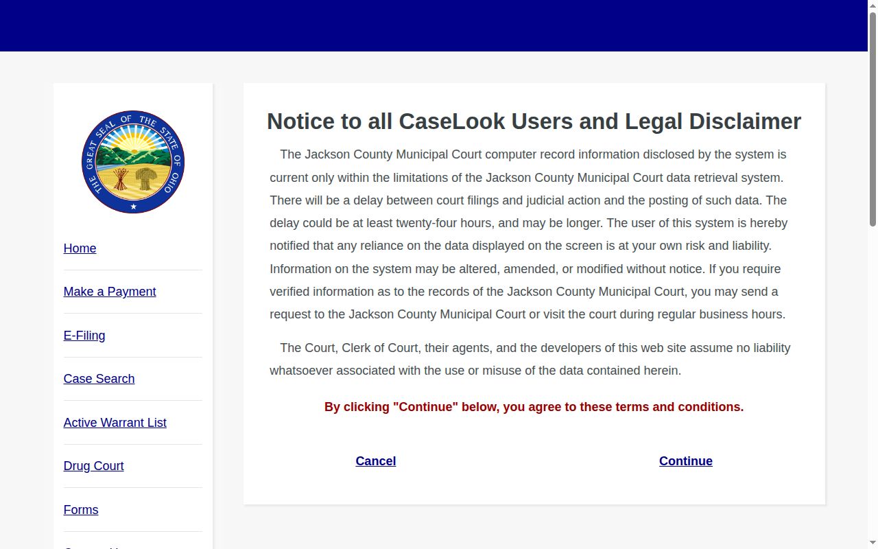Jackson County released inmate Municipal Court record search